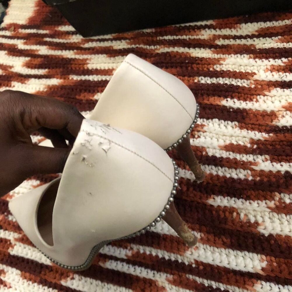 COACH Restored Waverly Pumps Office Siren Core Heels Genuine Leather White stud - Picture 6 of 9